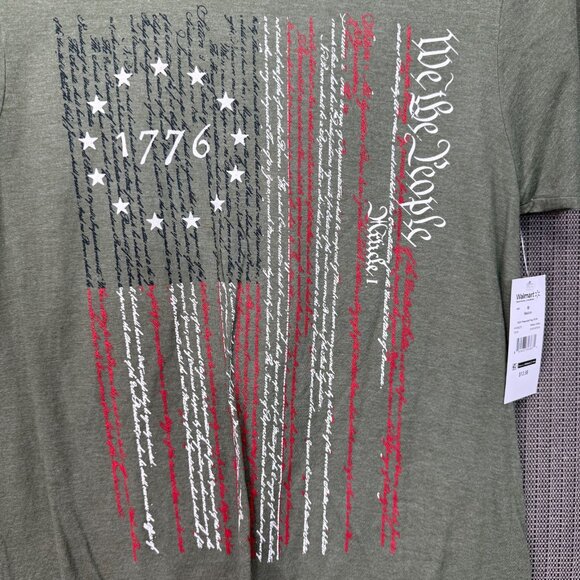 Rags Of Honor Unisex Size M Green 1776 Flag Graphic T-Shirt Supporting Veterans - Picture 2 of 8